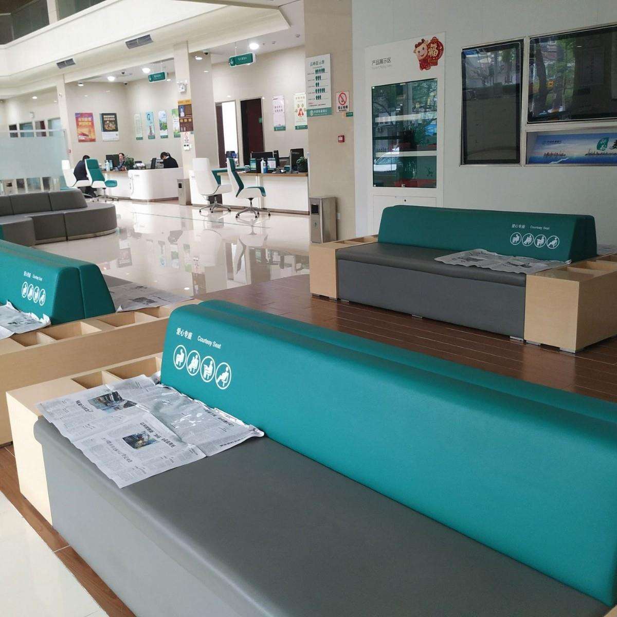农业银行工商银行大厅等候区会客区接待区排号区多人卡座沙发