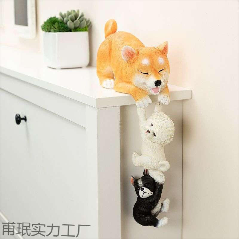 可爱互动摆柴犬狗摆件家居饰品玄关客厅书柜装饰品可爱情绪摆设
