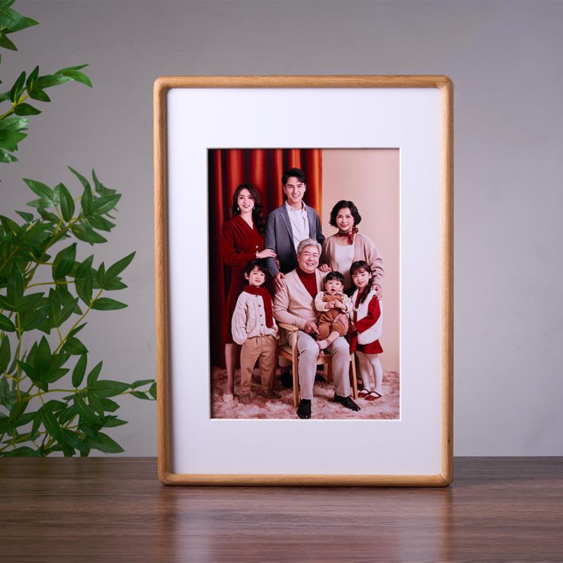 黑胡桃相框精致摆台创意榫卯相框画框 装裱照片实木中空相框摆台