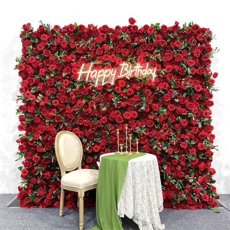 仿真玫瑰花假花婚庆仿真花墙商场橱窗装饰绿植仿真植物墙玫瑰花墙