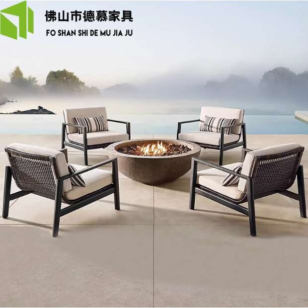 户外休闲藤椅沙发室外花园酒店别墅庭院露台防水防晒酒店家具沙发