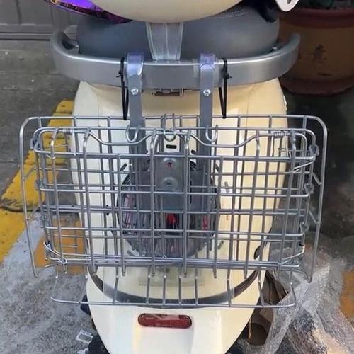 电动车后置车筐自行车前置挂篮收纳头盔雨衣放杂物可折叠防水加粗