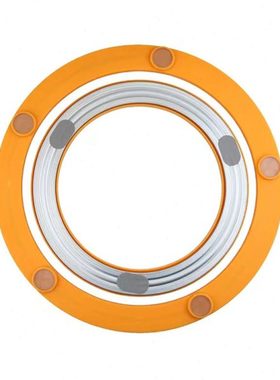 饭桌转盘家用桌子玻璃圆形大圆桌实木底座餐桌转圈轨道转轴黄色胶