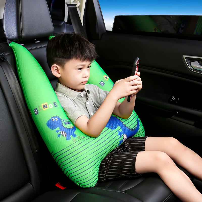 儿童车载抱睡枕汽车头枕t小孩靠枕睡觉抱枕可系安全带护套后排专