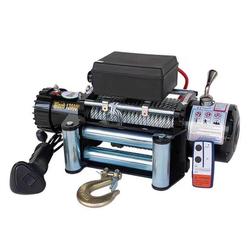 电动绞盘12v24v汽车t绞盘车用无线遥控家用牵引卷扬机提升机起重