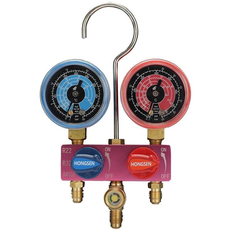 洪森R134A/R22l/R410A汽车空调小型制冷剂氟化物表制冷剂压力表双