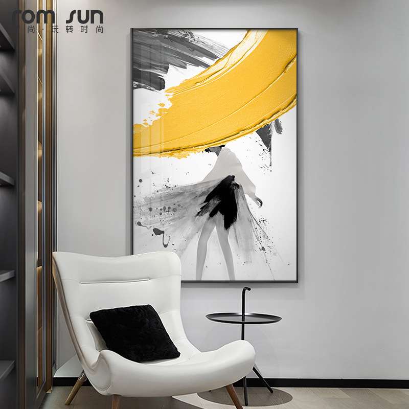 现代极简客厅装饰画抽象轻奢餐厅壁画艺术人物油画北欧风玄关挂画