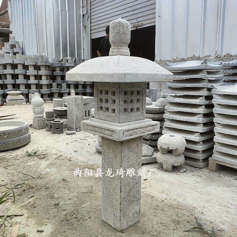石灯笼日式庭院落地石灯青石仿古石头灯户外公园花园草坪照明摆件