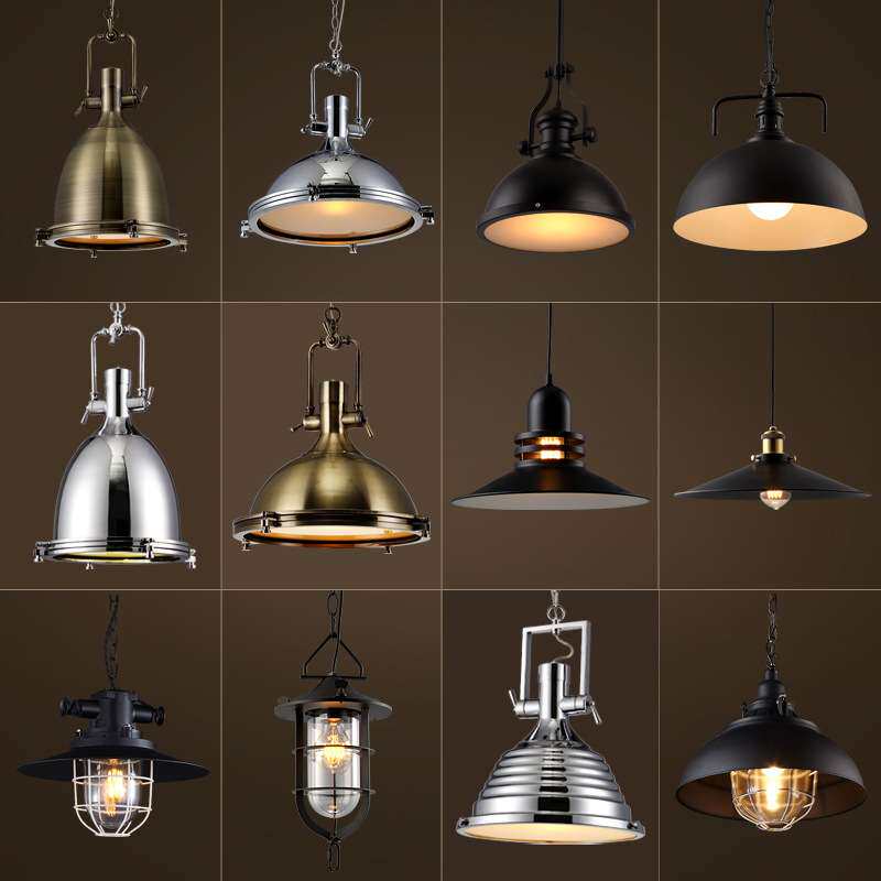美式复古工业风吊灯铁艺创意个性单头吊灯咖啡厅酒吧吧台锅盖吊灯