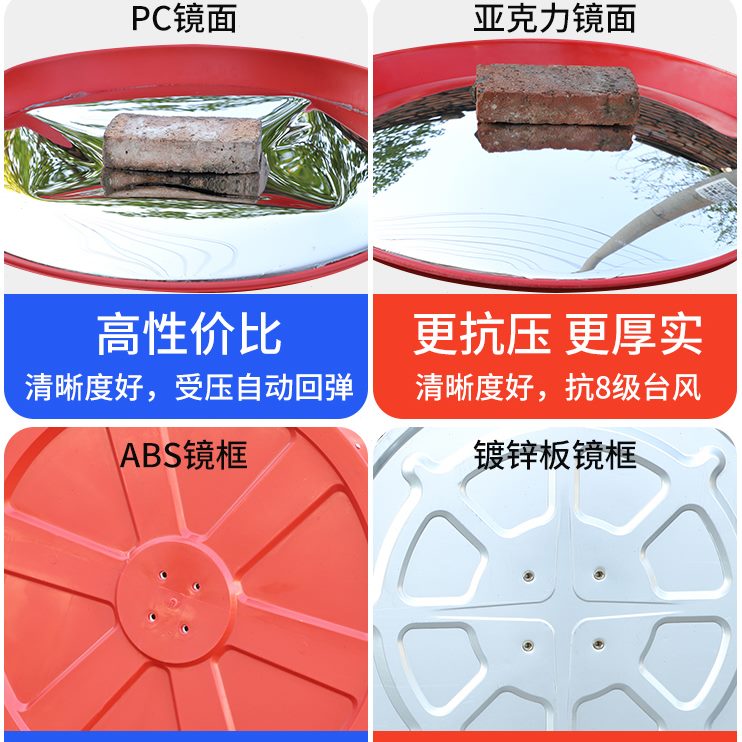 车镜防盗转角广角镜车道路交通室外转镜室内弯会反光镜凹凸库镜子