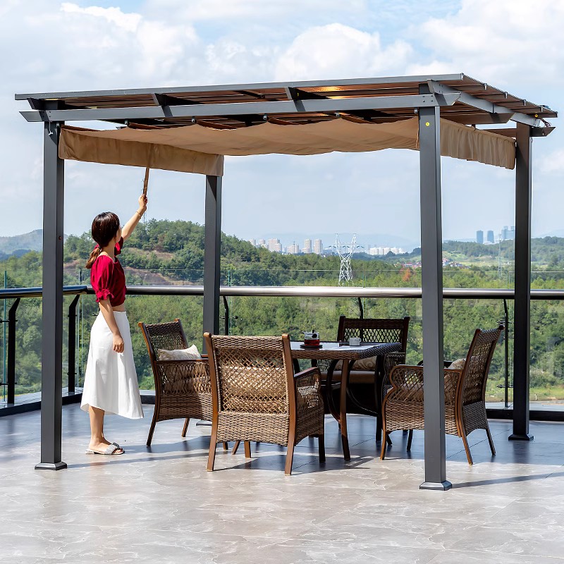 户外铝合金葡萄架庭院凉亭别墅简易E露台楼顶花园遮阳遮雨棚凉亭