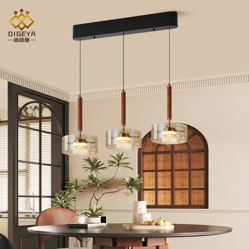 迪格雅意式极简卧室床头玻璃小吊灯创意悬浮升降餐厅吧台智能灯具