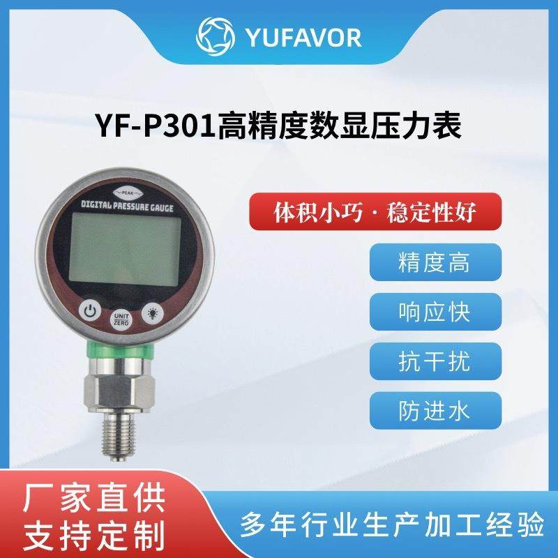 P301智能电子数显压力表高精度气压液压油压水压电池供电暖通测漏
