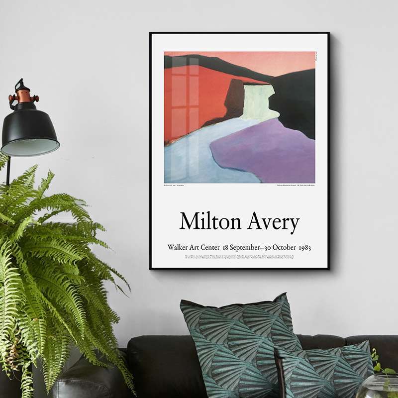北欧Milton Avery现代简约抽象装饰画书房卧室玄关小众艺术画挂画图片
