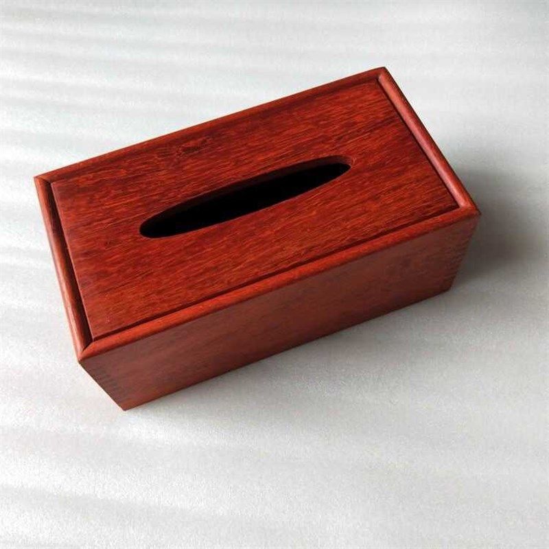 红花梨复古风纸巾盒实木家居桌面简约中I式收纳盒酒店抽纸盒可定