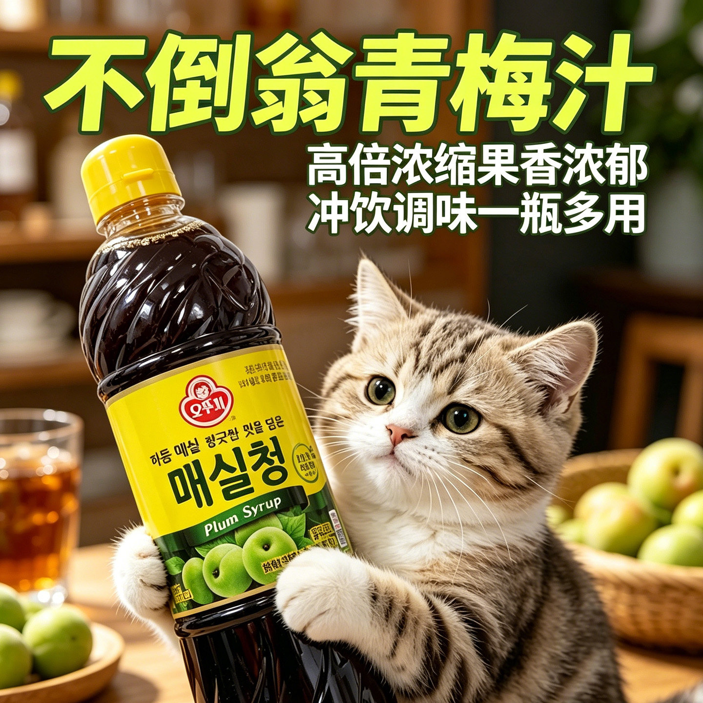 韩国官方不倒翁青梅汁660g瓶装 OTTOGI/OTOKI原装进口调料浓缩汁