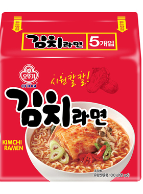 不倒翁泡菜拉面连包120g*5包 韩国OTTOGI/OTOKI原装进口速食泡面