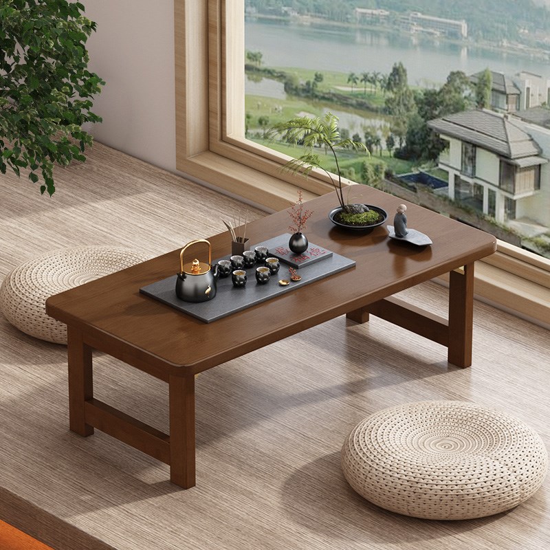 可以折叠的飘窗桌实木p质楠竹结实耐用免安装炕几桌矮桌茶几学习