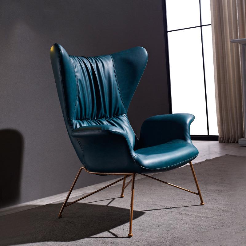 北欧单人沙发椅卧室休闲客厅咖啡椅设计师现代简约懒人洽谈沙发椅