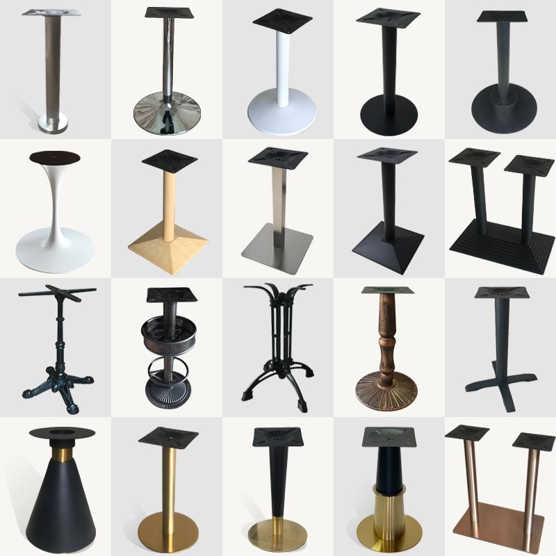 7T餐台脚西餐厅铸铁不锈钢支架咖啡厅奶茶店岩板大理石吧台支撑桌