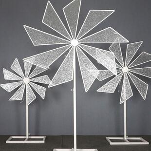 道具舞台铁艺风车路引新款婚礼堂摩天轮结婚摆件装饰布置造型