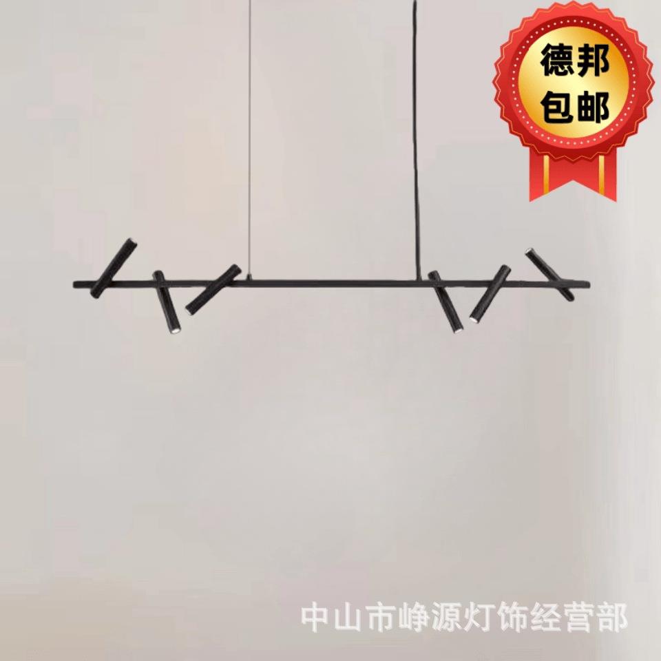 北欧客厅灯一字长条餐厅吊灯轻奢风现代简约设计师圆环样板房灯具