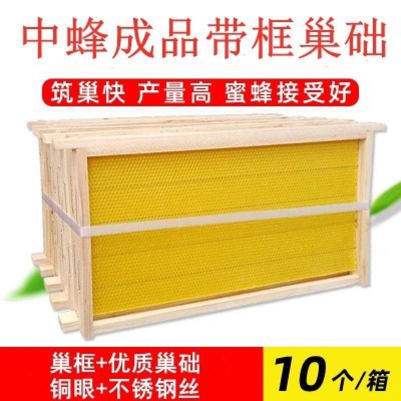 成品巢框装好巢础带巢框一体个装中蜂巢脾蜜蜂巢础巢框蜂箱