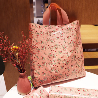 复古翠花手提袋胶袋装服装店手拎袋粉色塑料袋内衣饰品包装礼品袋