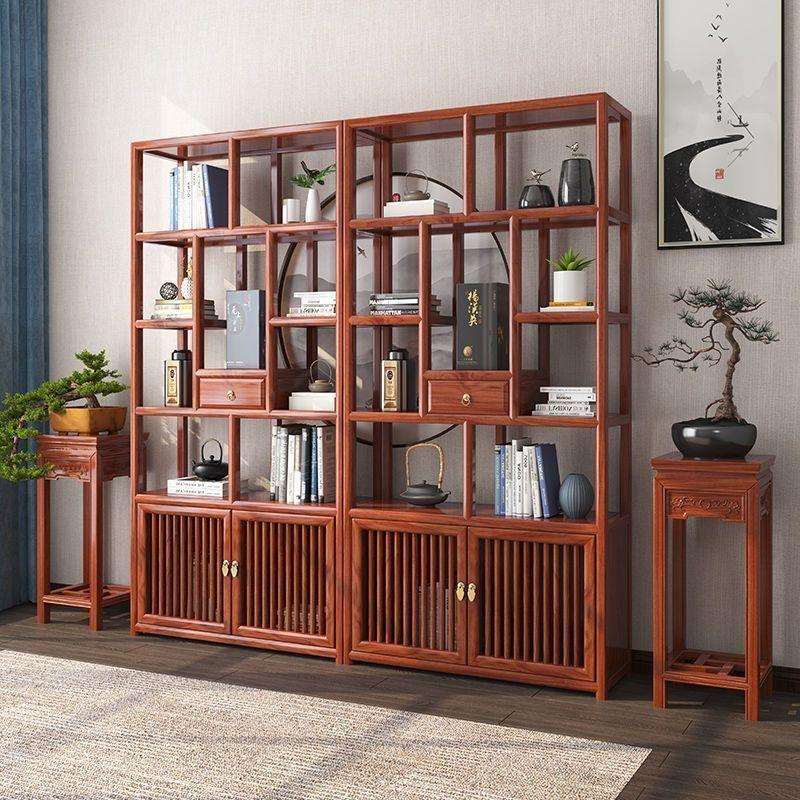 实木博古架子置物多层摆件客厅现代落地隔断家用办公室