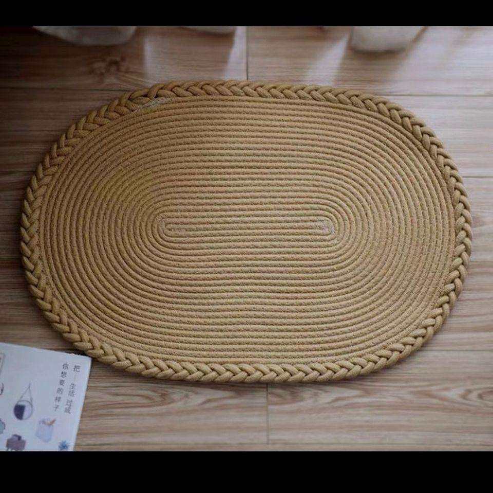 棉线绳编织纯手工垫子吸水卧室卫生间地毯日式地垫床边编织,居家布艺,家用脚垫,淘宝优惠券,粉丝福利购,淘宝优惠卷