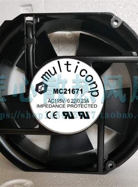 MULTICONP MC21671 轴流风扇, 172MM, 115VAC, 0.22/0.23a 散热