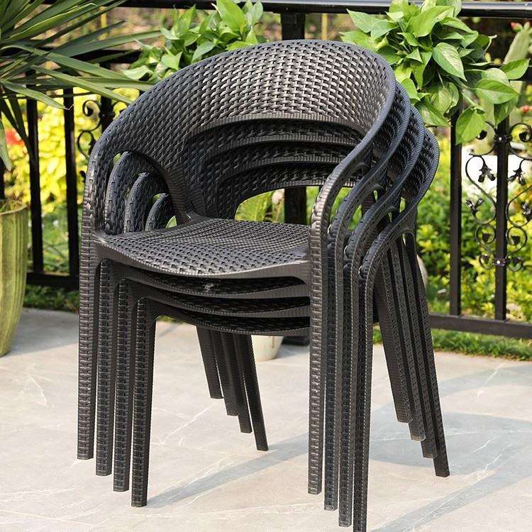 户外椅子庭院花园塑料凳子单椅咖啡厅大排档靠背椅露天阳台外摆椅