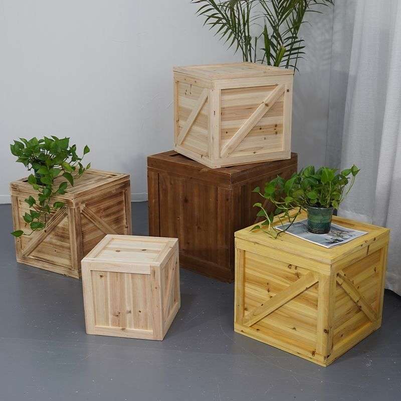 收纳箱复古木箱子舞台摄影道具摆件超市展示实木储物箱杂物整理箱