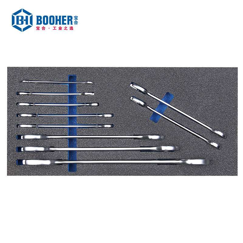 宝合Booher 10件双开口扳手及两用棘轮扳手工具组套 1803034