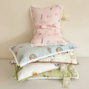 母婴A类宝宝儿童棉花芯填充枕头含全棉印花枕套可拆洗30*50cm纯棉