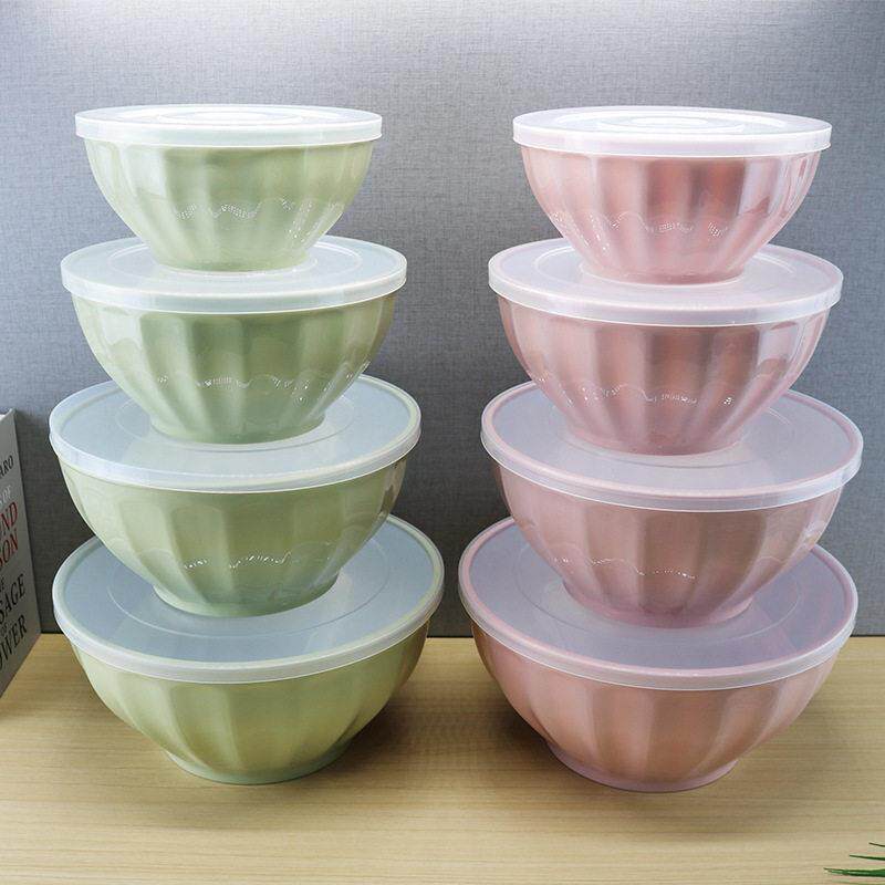 圆形沙拉碗蔬菜打蛋料理碗塑料水果盆甜品搅拌碗大沙拉汤碗泡面碗