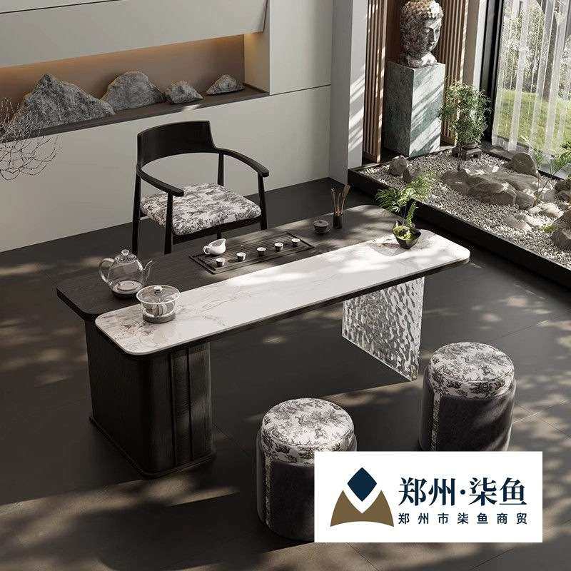 轻奢现代办公茶桌一体办公室岩板茶桌椅组合书桌两用办公桌带茶台,电子元器件市场,其它元器件,淘宝优惠券,粉丝福利购,淘宝优惠卷