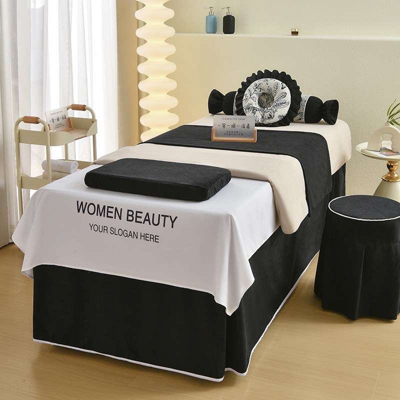 新款美容床罩四件套四季通用高档轻奢理疗床套P美容院推拿按摩专