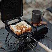 烤面包双面涂层W烧烤盘木头K烤盘露营可拆卸OO手柄不沾锅OO户外