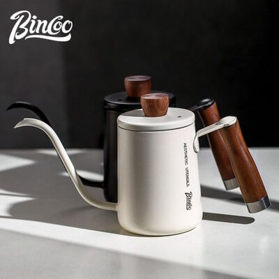 Bincoo飞龙手冲壶挂耳咖啡长嘴壶实木手柄不锈钢细口壶家用注水壶