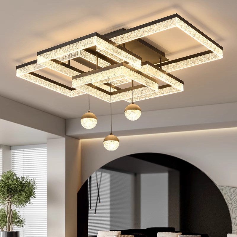 2025b新款客厅灯现代简约大气轻奢水晶吸顶灯全屋组合套餐灯具