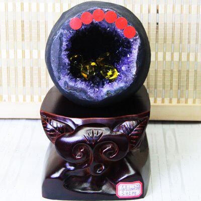 天然水晶洞玄关圭紫晶洞钱客厅摆件摆件袋子原石办公室拉乔迁乌