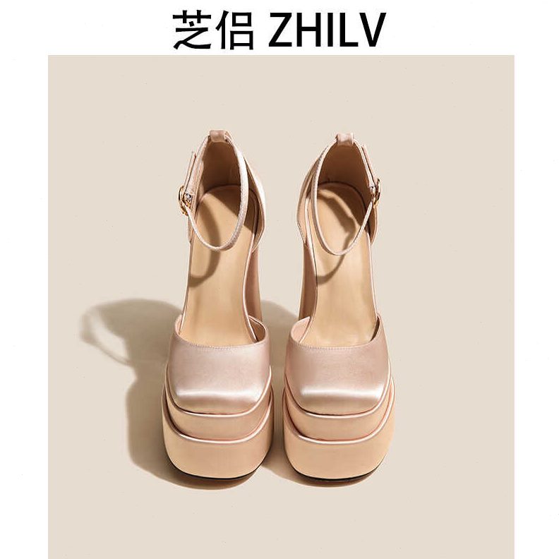 超高跟不累脚防水台粗跟鞋婚鞋15cm夏季新款小个子2024凉鞋女12CM