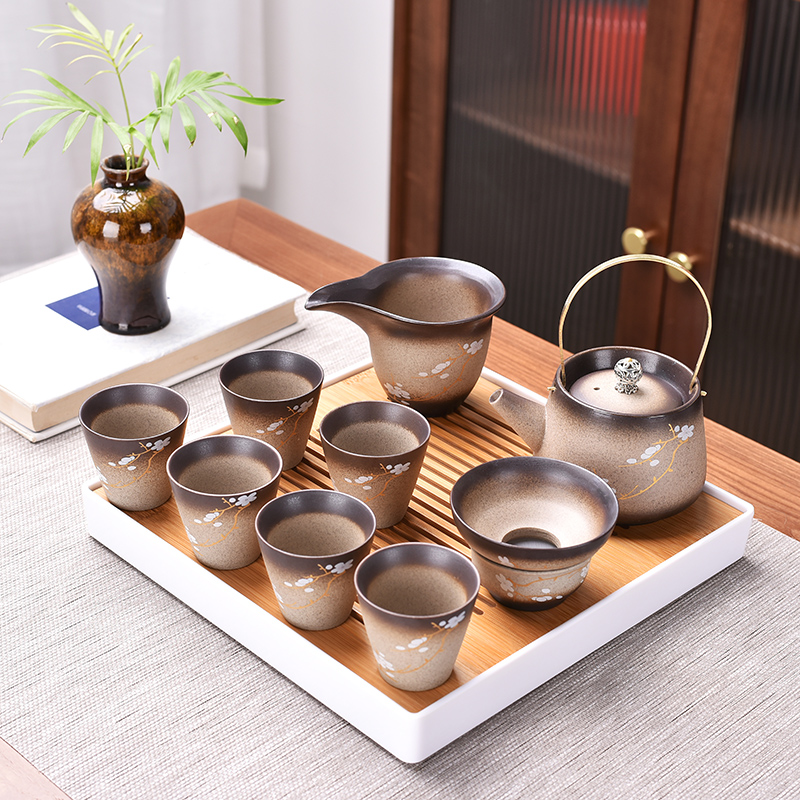 家用整套功夫茶具套装便携式旅行茶具提梁壶盖碗茶海茶滤茶杯茶盘