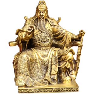 纯铜关公读书关平周仓铜像夜读春秋店铺公司家用装饰品招财摆件