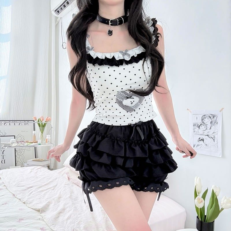 日系jk可爱蕾丝蓬蓬蛋糕裙荷叶边lolita南瓜打底裤防走光安全裤