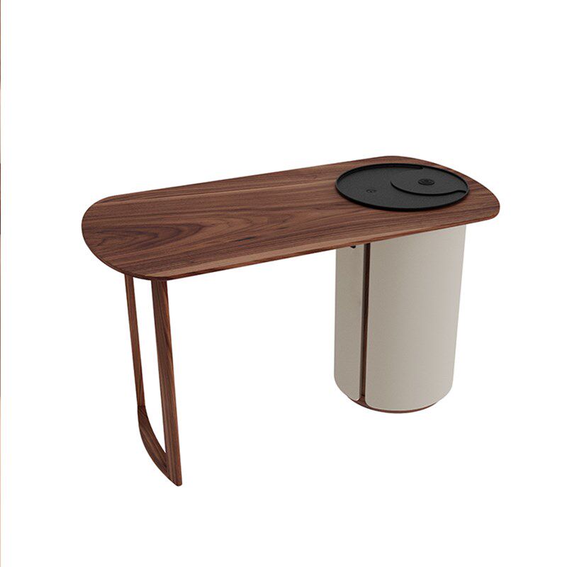 阳台茶桌家用小茶台一体两用书房书桌现代简约小型黑胡桃木办公桌