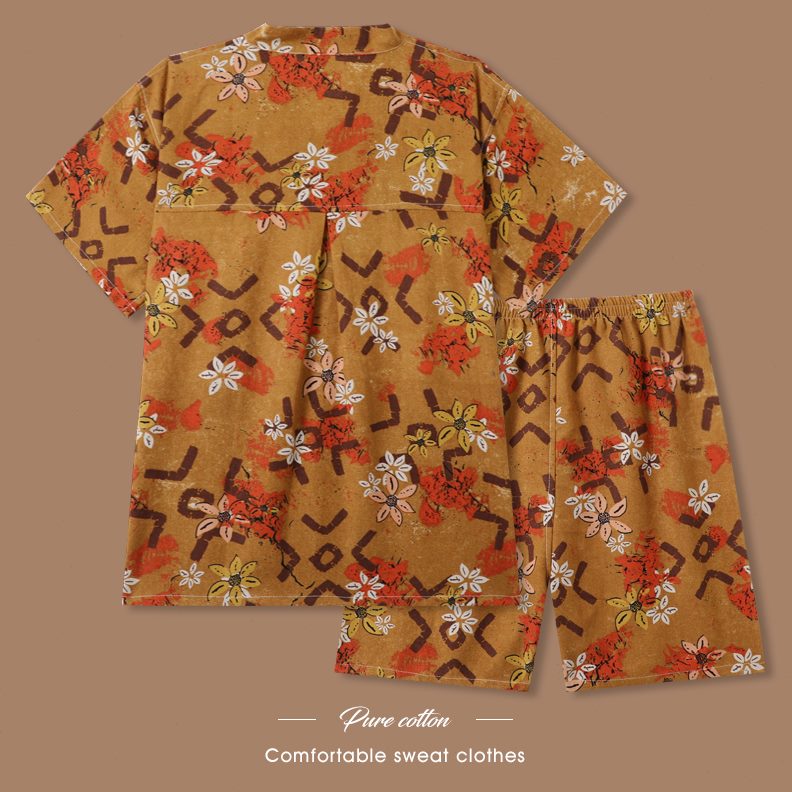 睡衣男家居服桑拿款汗蒸服女高档服洗浴浴亚麻大码按摩服情侣套装