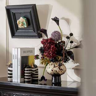 法式奶油风家居软装芬顿花瓶艺术品果盘咖啡厅装饰画摆件氛围布置