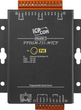 泓格串口联网服务器PPDSM-755-MTCP金属壳，1*232口,4*485口